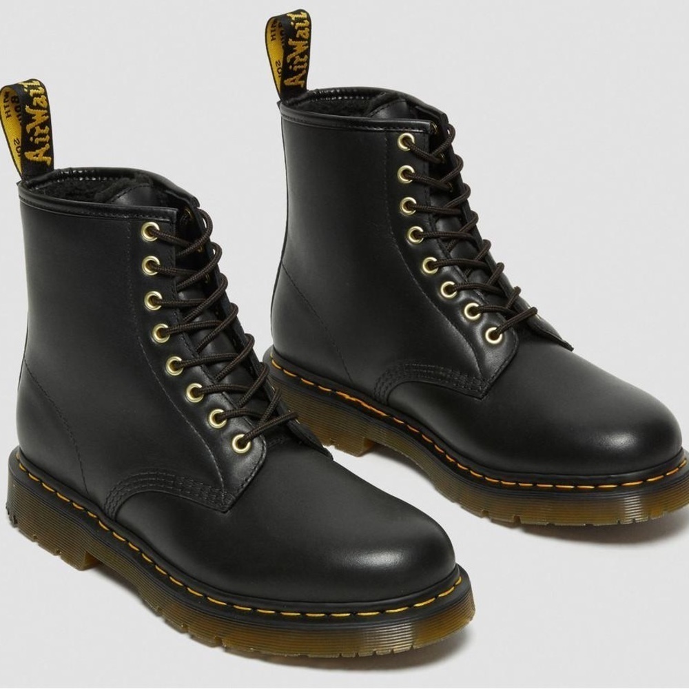 Dr. Martens 1460 WINTERGRIP fleece lined LEATHER Blizzard in black Size:9M/10W
